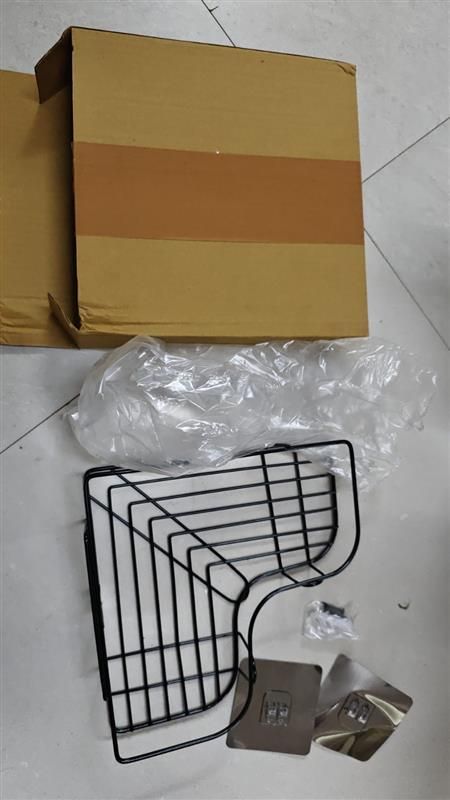 Stainless Steel Self-Adhesive Corner Rack for Kitchen &amp; Bathroom