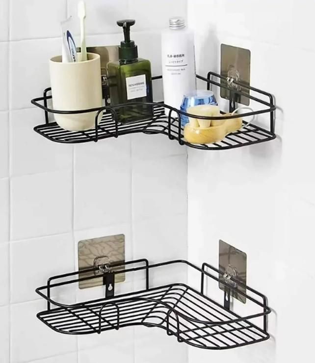 Stainless Steel Self-Adhesive Corner Rack for Kitchen &amp; Bathroom