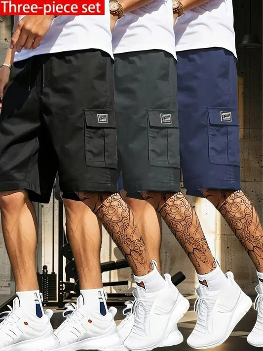 Men’s Cotton Casual Cargo Shorts (Pack of 3)